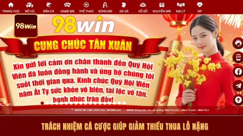 Trách nhiệm cá cược giúp giảm thiểu thua lỗ nặng